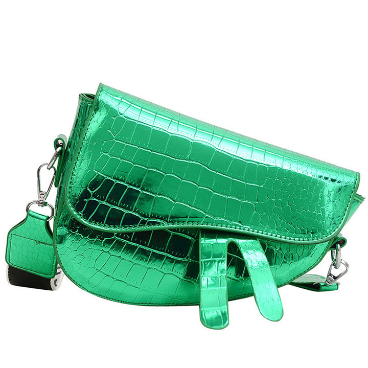 Damen schicke Umhängetasche mit glänzendem Krokodil-Look Nord Taschen