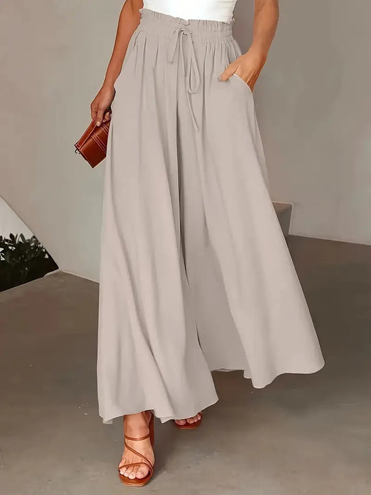 Damen Weit geschnittene Sommerhose mit Punkte-Design Nord Taschen