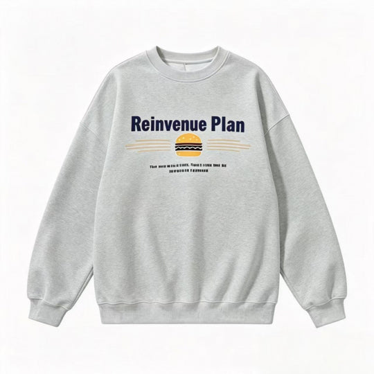 Unisex Oversize-Sweatshirt mit Retro-Burger-Print, Rundhalsausschnitt und gerippten Bündchen Nord Taschen