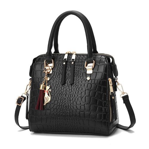 Damen hochwertige Tote-Handtasche mit stylischem Krokodilleder-Look und abnehmbarem Tragegurt Nord Taschen