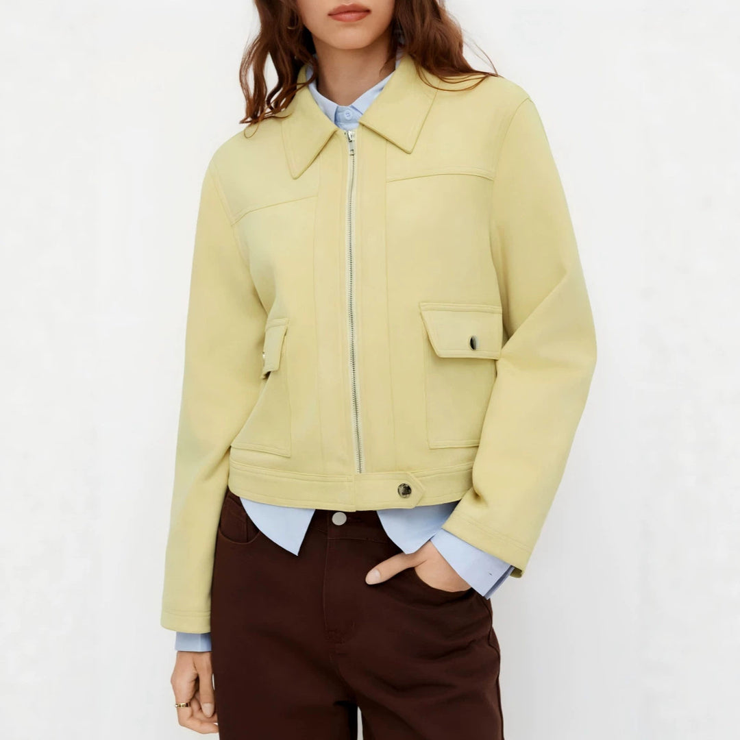 Damen Modische Short-Jacke Nord Taschen