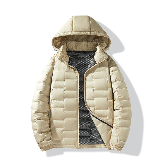 Herren Ultraleichte Steppjacke mit Kapuze und Thermofutter Nord Taschen