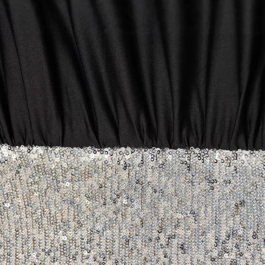 Damen Drapiertes Abendkleid mit weitem U‑Ausschnitt, Fledermausärmeln und Paillettenmini Nord Taschen
