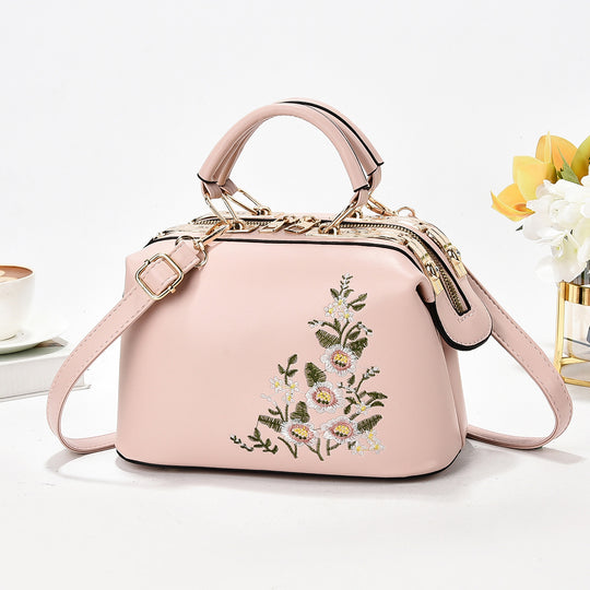 Damen elegante Handtasche mit floraler Stickerei Nord Taschen