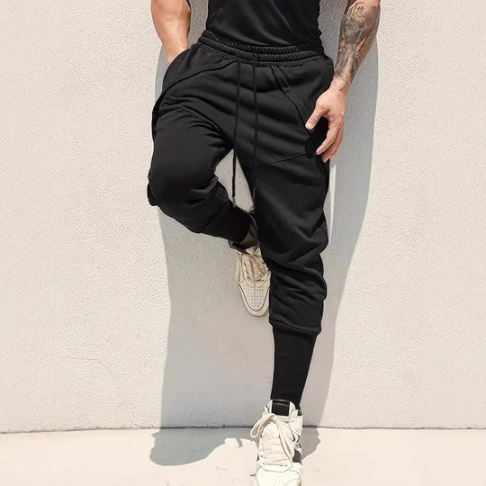 Herren Tapered-Jogginghose mit tiefem Schritt, elastischem Bund & diagonalgesetzten Taschen Nord Taschen
