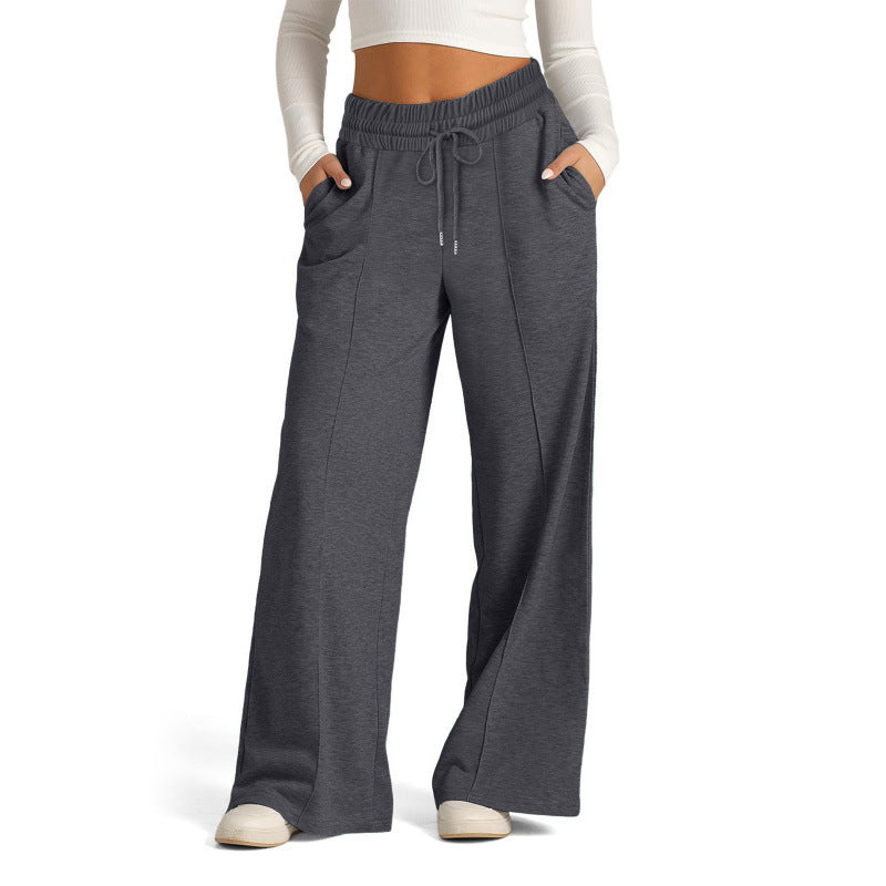 Damen weite Sweatpants mit hohem Bund und Tunnelzug Nord Taschen