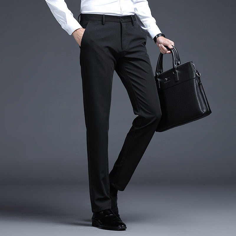 Herren Formelle Slim-Fit Anzughose mit Stretchbund und Bügelfalte Nord Taschen