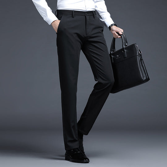 Herren Formelle Slim-Fit Anzughose mit Stretchbund und Bügelfalte Nord Taschen