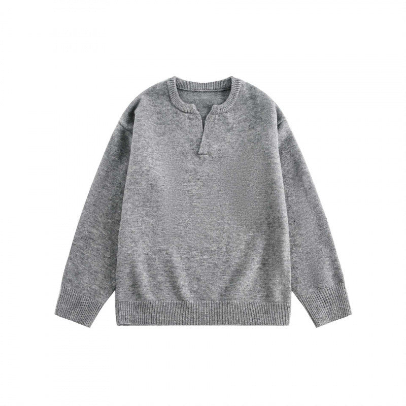 Unisex Boxy-Feinstrickpullover mit halber Henley‑Öffnung, Rundhals und gerippten Abschlüssen Nord Taschen