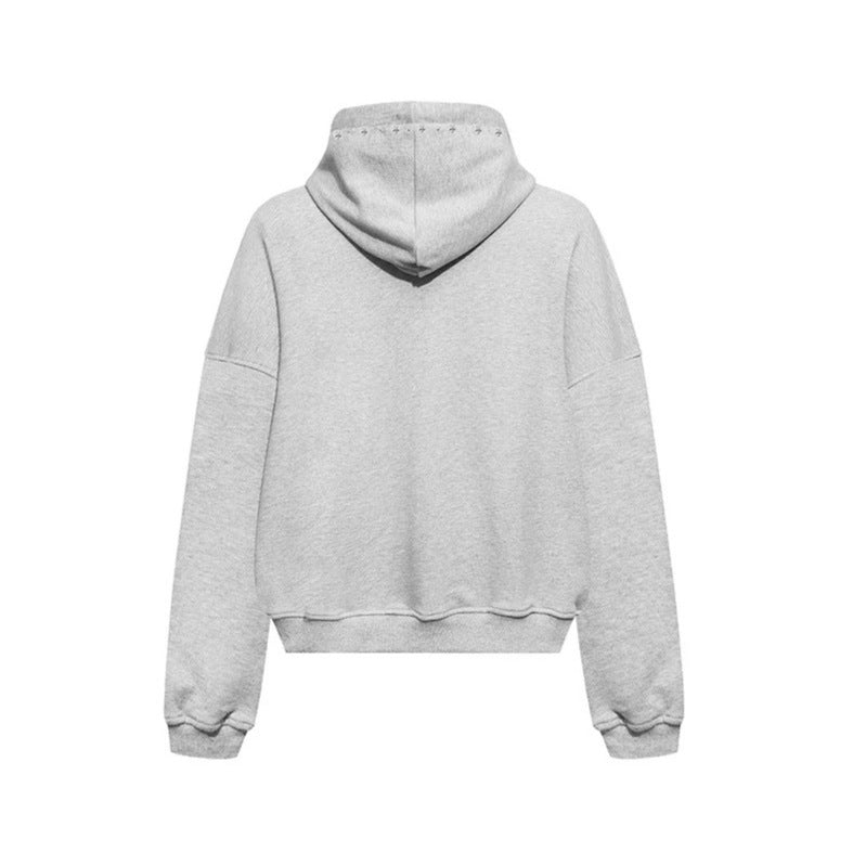 Damen Kapuzen-Zipjacke mit Nietenbesatz und Oversize-Schnitt Nord Taschen