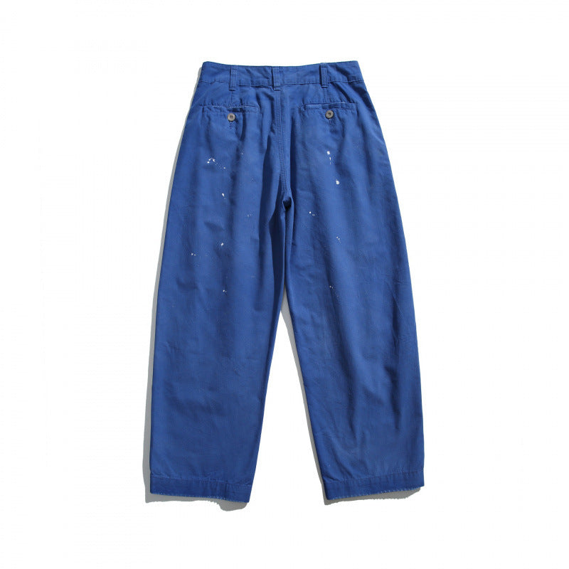 Herren Weite Workwear-Hose mit hoher Taille, aufgesetzten Taschen und Paint-Splatter-Design Nord Taschen