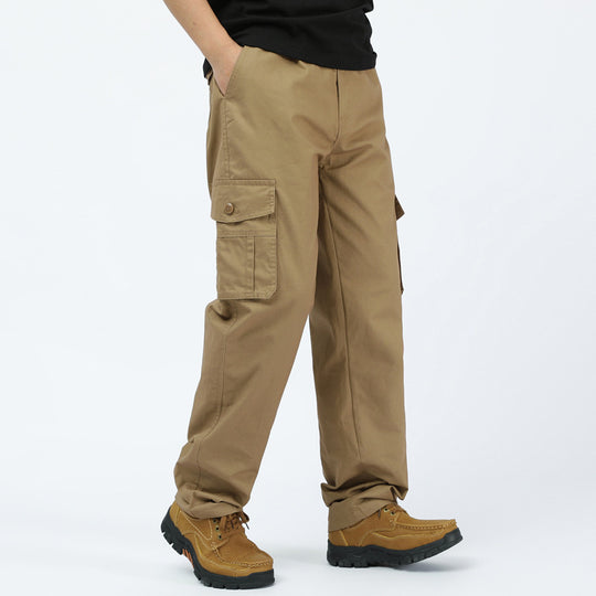 Herren Baumwoll-Twill Cargohose im Relaxed-Fit mit geradem Bein und großem Klappfach Nord Taschen