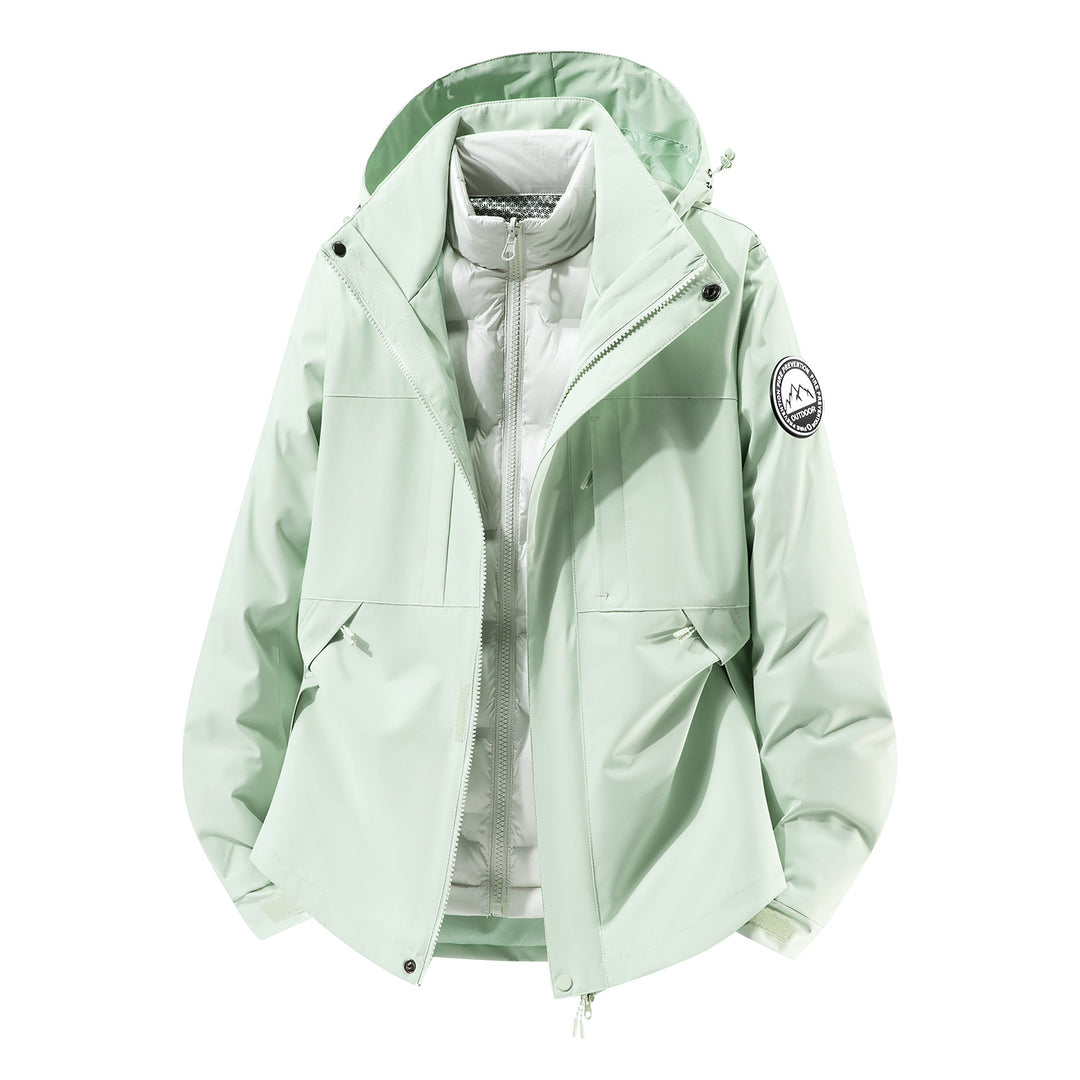 Herren zweilagiger Hardshell-Parka mit abnehmbarer Steppweste und technischer Kapuze Nord Taschen