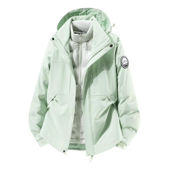 Herren zweilagiger Hardshell-Parka mit abnehmbarer Steppweste und technischer Kapuze Nord Taschen
