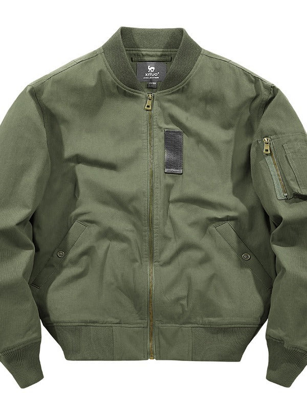 Herren leichter Canvas-Bomberblouson mit versteckter Ärmeltasche und geripptem Saum Nord Taschen