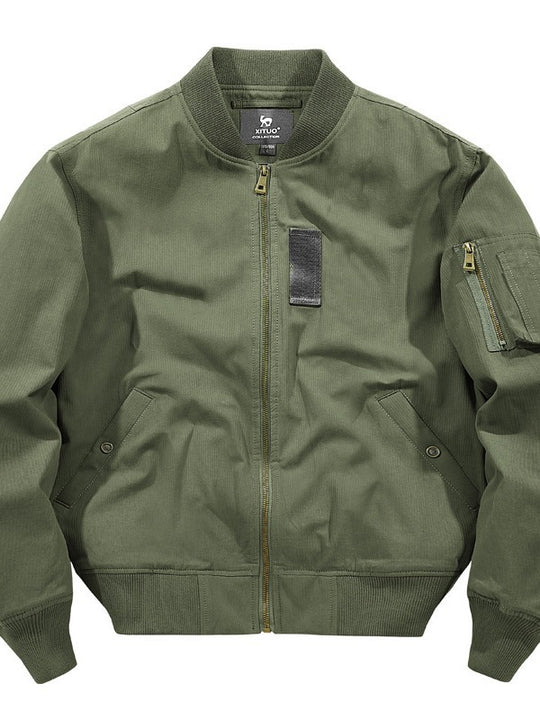Herren leichter Canvas-Bomberblouson mit versteckter Ärmeltasche und geripptem Saum Nord Taschen