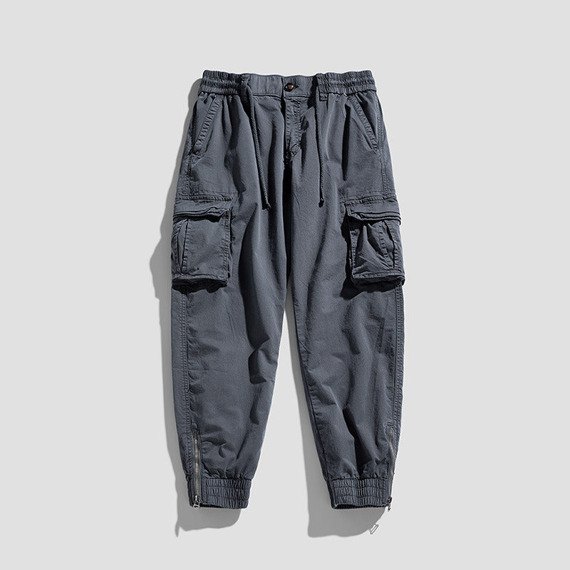 Herren Cargo-Jogginghose im Utility‑Stil mit Tunnelzugbund, Mehrfachtaschen und Reißverschluss‑Knöchel Nord Taschen