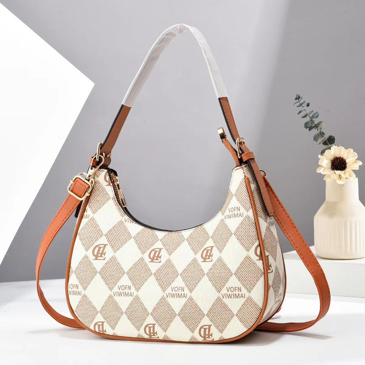 Damen modische Schultertasche mit Karomuster Nord Taschen