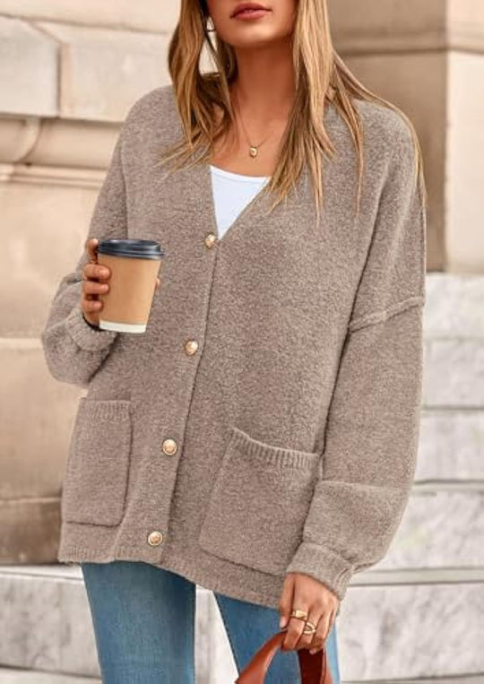 Damen gemütlicher Strickcardigan Nord Taschen