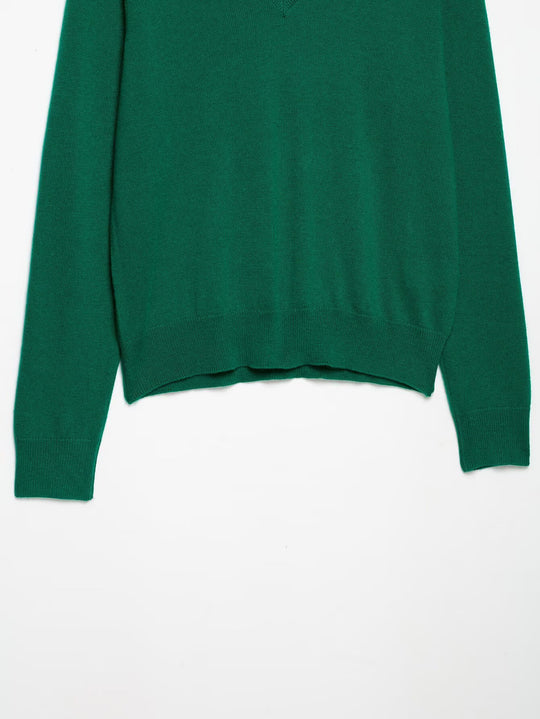 Damen Leichter V‑Ausschnitt Feinstrickpullover mit geripptem Saum Nord Taschen