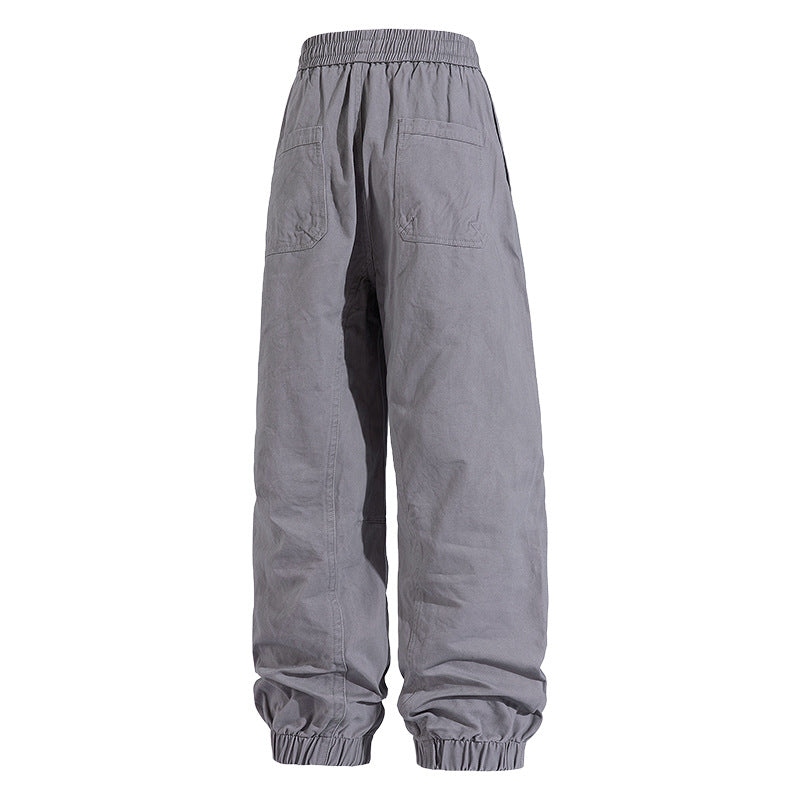 Herren Oversized Utility-Jogginghose aus robustem Baumwollmix mit Kordelbund, seitlichen Cargo‑Taschen & gerippten Bündchen Nord Taschen