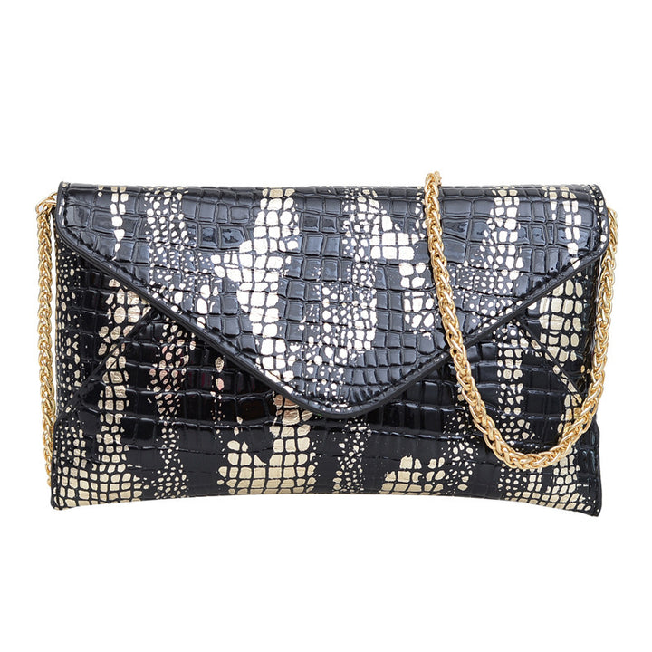 Damen elegante Clutch im schimmernden Krokodil-Look Nord Taschen