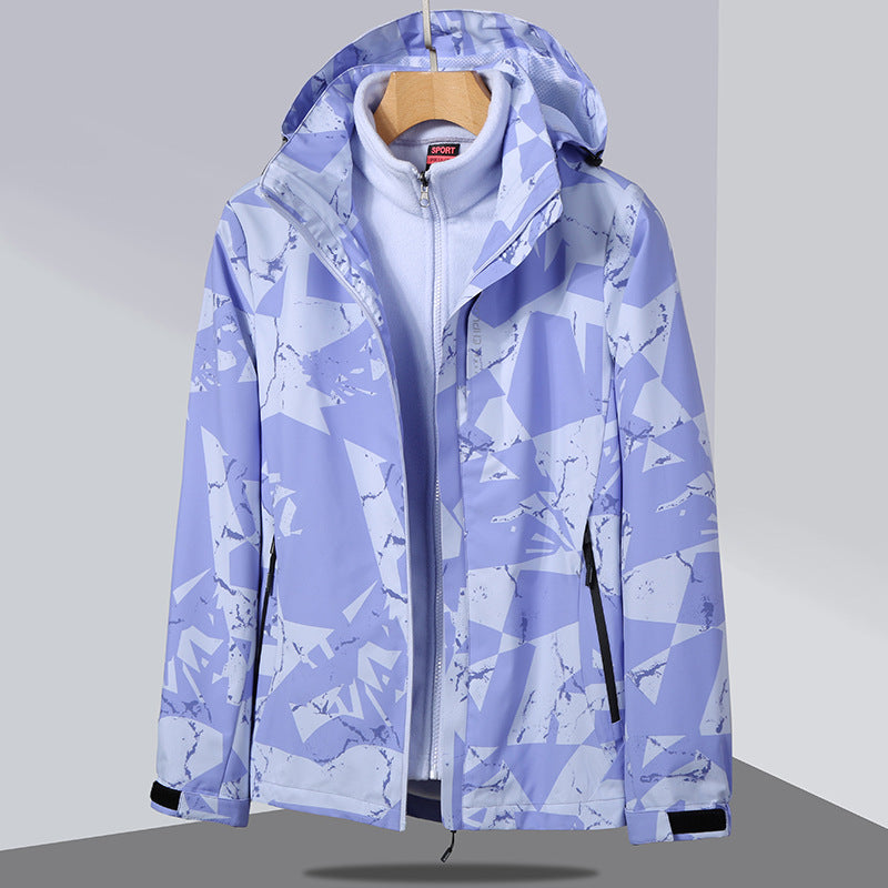 Damen zweilagige Softshelljacke mit abnehmbarer Fleece-Innenjacke und Kapuze Nord Taschen