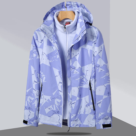 Damen zweilagige Softshelljacke mit abnehmbarer Fleece-Innenjacke und Kapuze Nord Taschen