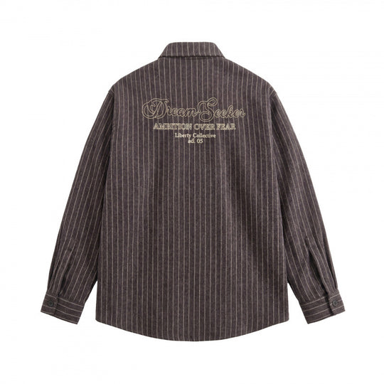 Unisex Overshirt-Hemdjacke mit Nadelstreifen und aufgesetzter Pattentasche Nord Taschen