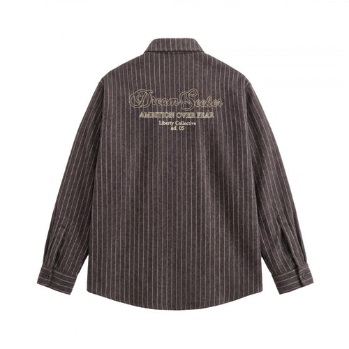 Unisex Overshirt-Hemdjacke mit Nadelstreifen und aufgesetzter Pattentasche Nord Taschen