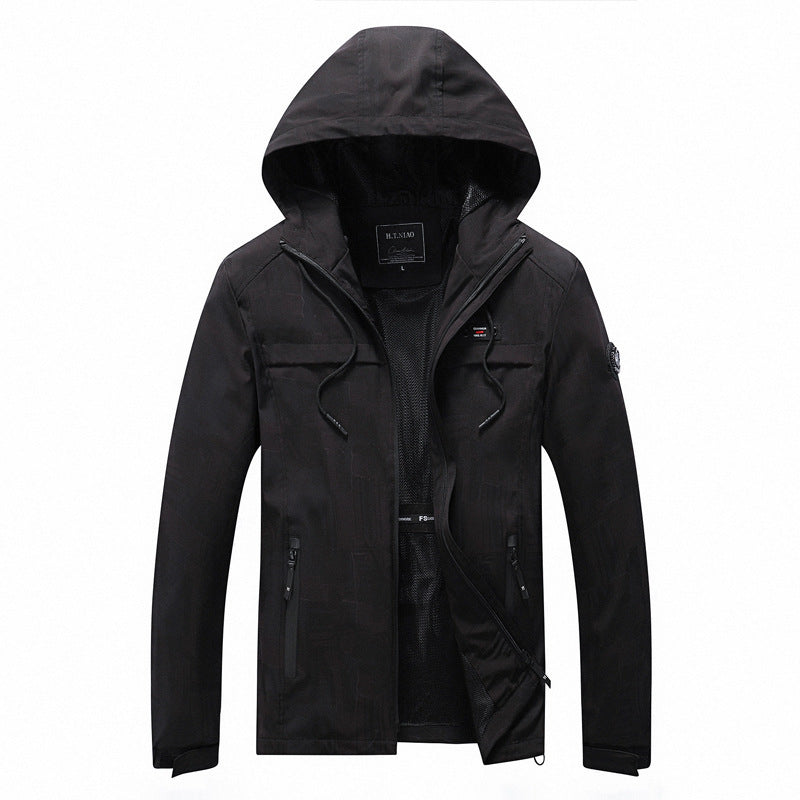 Herren Softshell-Jacke mit Kapuze, winddichtem Außenmaterial und atmungsaktivem Meshfutter Nord Taschen