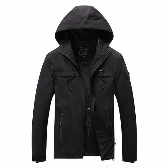 Herren Softshell-Jacke mit Kapuze, winddichtem Außenmaterial und atmungsaktivem Meshfutter Nord Taschen