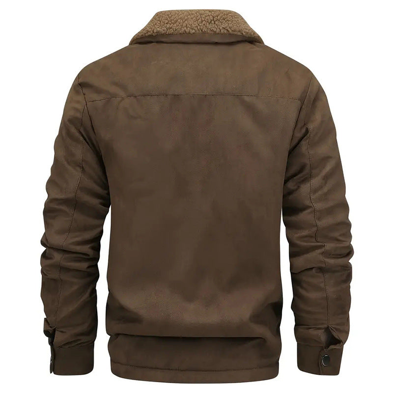 Herren  gefütterte Pilotjacke mit Teddyfell-Innenfutter, Brustklappen und durchgehendem Reißverschluss Nord Taschen