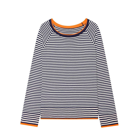 Damen Feiner Raglan-Pullover mit Rundhals und Lagenoptik Nord Taschen