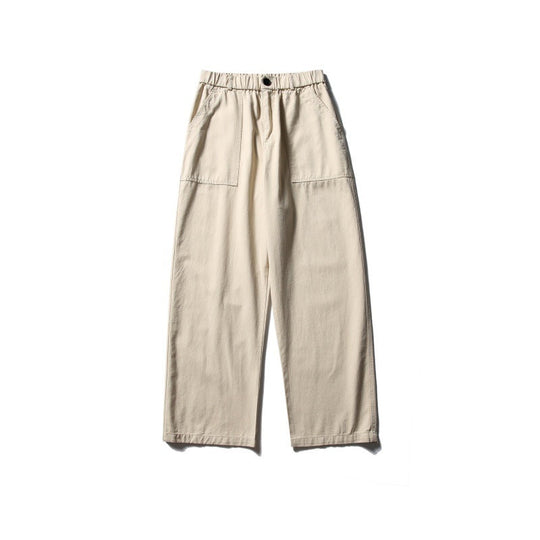 Damen Weite Utility-Cargohose mit elastischem Bund und aufgesetzten Fronttaschen Nord Taschen