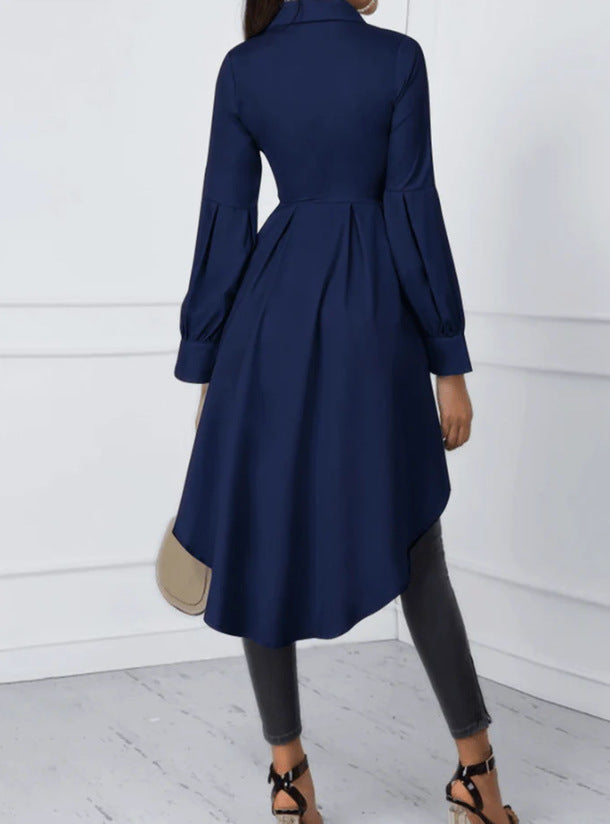 Damen Elegante Bluse mit asymmetrischem Schnitt und langen Ärmeln Nord Taschen