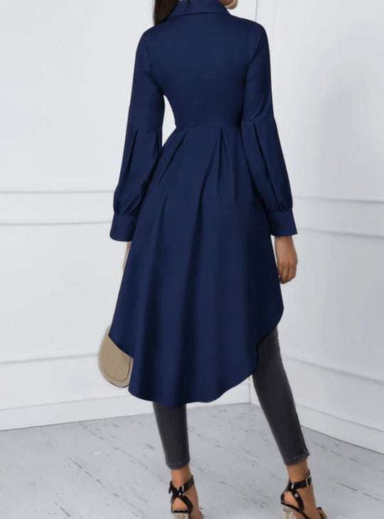 Damen Elegante Bluse mit asymmetrischem Schnitt und langen Ärmeln Nord Taschen