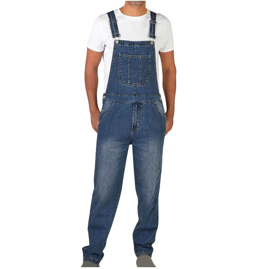 Herren Jeans Latzhose robust mit verstellbaren Trägern