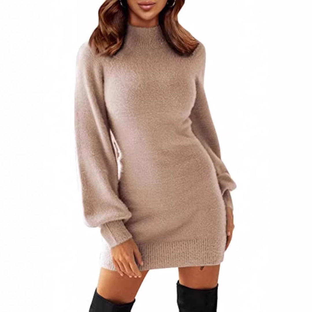 Damen Lässiges und elegantes Strickkleid Nord Taschen