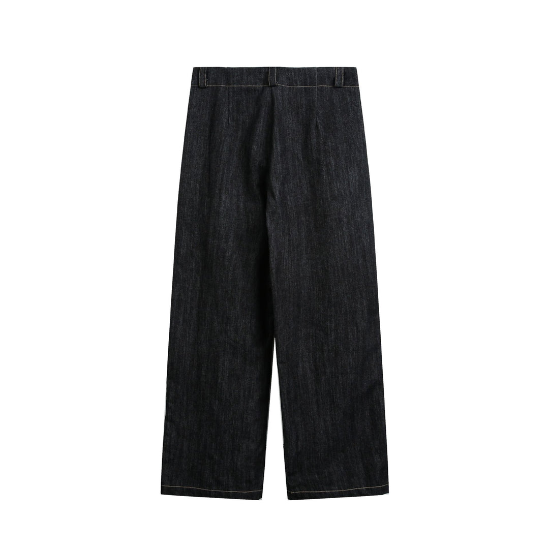 Damen Hochtaillierte Denim‑Culotte im Workwear‑Look mit weitem Bein und verdeckten Eingrifftaschen Nord Taschen