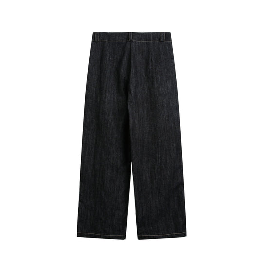 Damen Hochtaillierte Denim‑Culotte im Workwear‑Look mit weitem Bein und verdeckten Eingrifftaschen Nord Taschen