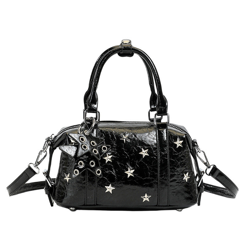 Damen modische Handtasche mit glanzvollem Sternenmotiv und abnehmbaren Tragegriff Nord Taschen