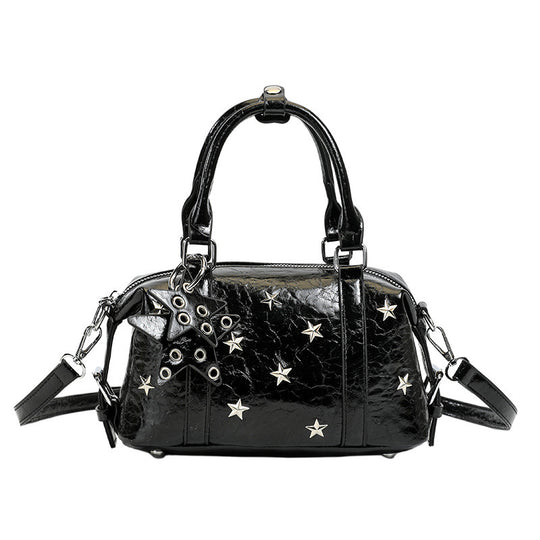 Damen modische Handtasche mit glanzvollem Sternenmotiv und abnehmbaren Tragegriff Nord Taschen