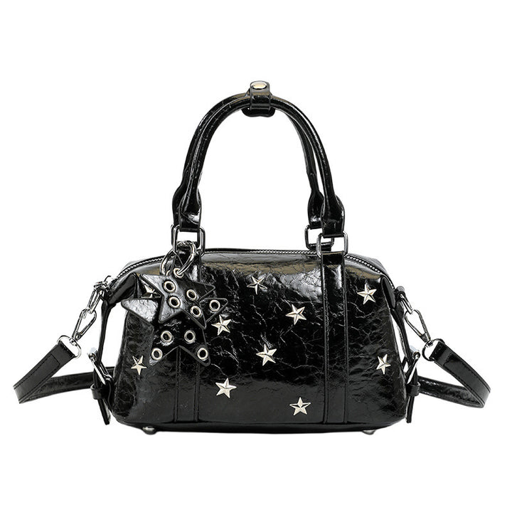 Damen modische Handtasche mit glanzvollem Sternenmotiv und abnehmbaren Tragegriff Nord Taschen