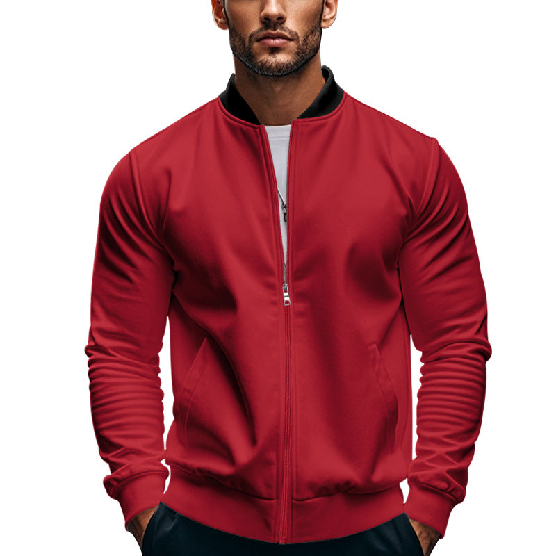 Herren sportliche Jacke mit hohem Kragen und seitlichen Eingrifftaschen