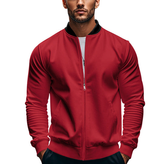 Herren sportliche Jacke mit hohem Kragen und seitlichen Eingrifftaschen