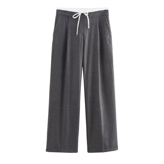 Damen 60+ weite Highwaist Palazzohose mit Tunnelzugbund und Bügelfalte Nord Taschen