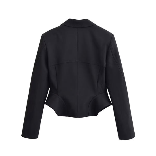 Damen Taillierter Cropped-Blazer mit Prinzessnähten und 5-Knopfreihe Nord Taschen