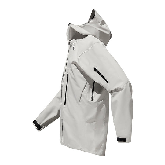 Herren Technische wasserdichte Softshell-Regenjacke mit verschweißten Nähten und vertikalen Brusttaschen Nord Taschen