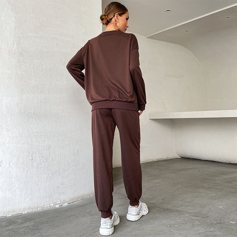 Damen Lässiges Sweatset im College‑Look mit Oversize‑Sweatshirt und Jogginghose Nord Taschen